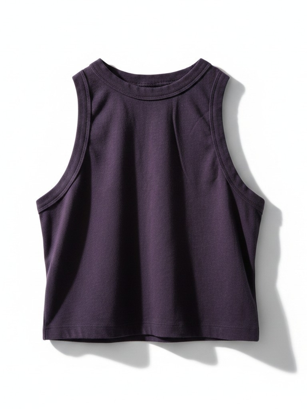 SHEIN Sleeveless Crop Tank Top - Eggplant Purple